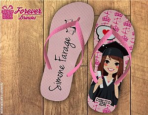 Chinelo Rosa Personalizado de Direito