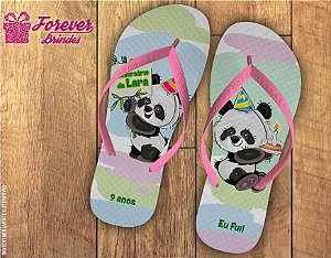 Chinelo Personalizado Aniversário De Panda