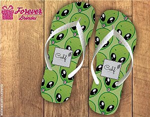 Chinelo De Festa Personalizado Com ETS Verdes