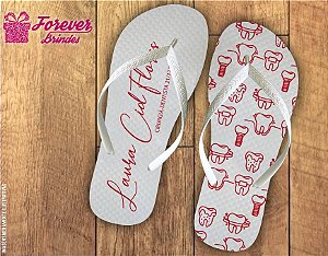 Chinelo Personalizado De Odontologia Com Vermelho