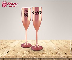 Taça De Champanhe Metalizada Rose De Medicina