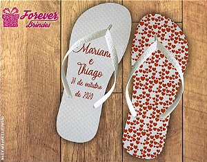 Chinelo Casamento Corações