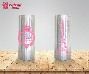 Copo Long Drink Holográfico De 15 Anos Torre Eiffel