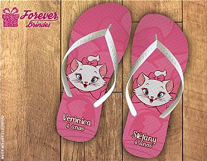 Chinelo Personalizado Infantil Gatinha Marie