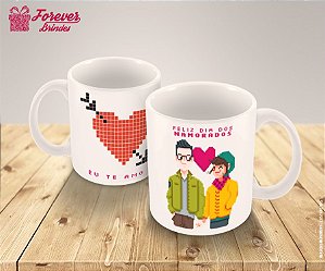 Caneca De Porcelana Feliz Dia dos Namorados