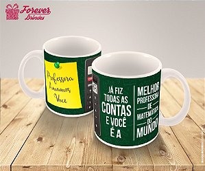 Caneca De Porcelana Melhor Professora de Matemática