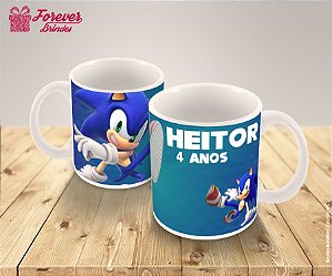 Caneca De Porcelana Infantil Sonic