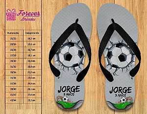 Chinelo Personalizado Infantil Futebol