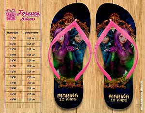 Chinelo Personalizado Aniversário Serie Descendentes