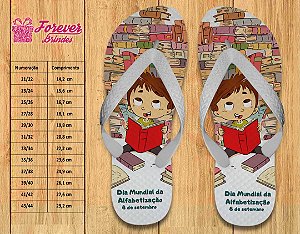 Chinelo Personalizado dia Mundial da Alfabetização