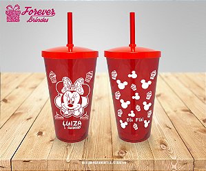 Copo Twister  Personalizado Aniversário da Minnie