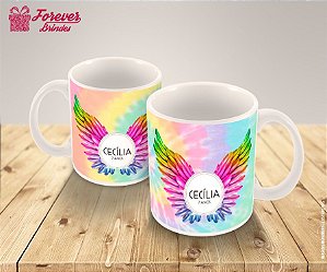 Caneca de Porcelana de Aniversário Tie Dye