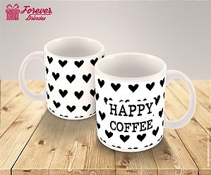 Caneca de Porcelana  Happy Coffee