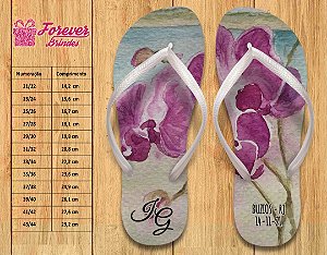 Chinelo Personalizado Casamento Orquídea