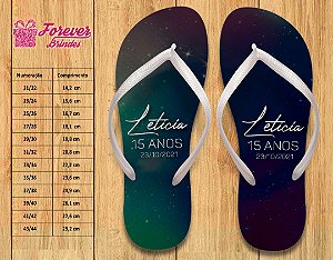 Chinelo Personalizado 15 Anos Galáxia