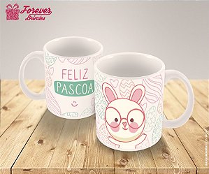 Caneca Porcelana Páscoa Coelhinho