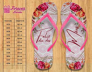 Chinelo Floral Feliz dia das Mães