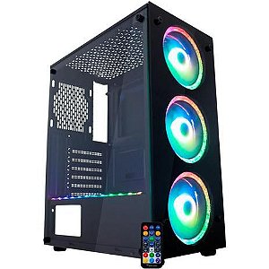 Gabinete Gamer RGB kmex Atlantis Star Fita Led e Controle