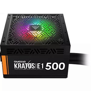 FONTE GAMDIAS KRATOS E1-500W 80% Eficiência, GD-Z500ZZZ