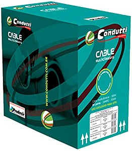 Cabo de Rede 4 Pares Cat5e Azul Cftv Utp RJ45 Trançado Internet 300 Metros