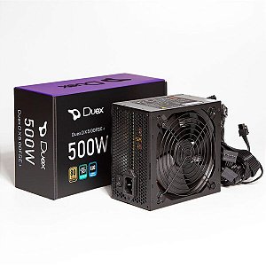 Fonte Duex DX 500FSE+ 500W, 80 Plus Bronze, PFC Ativo