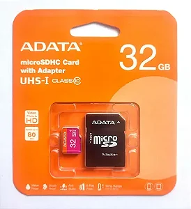 Cartao de Memoria Adata Class10, 32GB, Micro SDXC I, UHS-I, Com adaptador, AUSDH32GUICL10-RA1