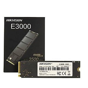 SSD Hikvision 1TB M.2 2280, NVMe, Leitura 3476MB/s e Gravação 3137MB/s, HS-SSD-E3000/1024G