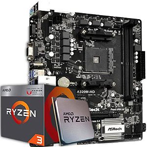 Kit Upgrade, AMD Ryzen 5 3600 3.6GHz AM4, Asrock A320M-HD DDR4