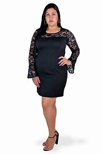 Vestido de Festa Plus Size Renda e Jacard com Elastano 8633