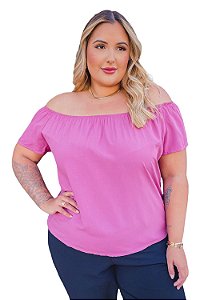 Blusa Ciganinha Plus Size Lisa em Viscose 81100