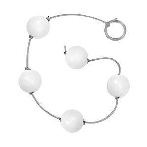 Bolinha Tailandesa Média Com Dado Linha Diversão êxtase - Branco