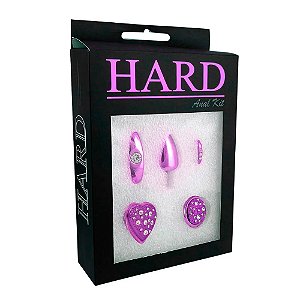 Kit Luxo Plug Anal Médio Com 4 Bases Diferentes Hard - Lilas