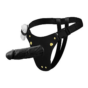 Cinta Strap-on Com Pênis Com Vibro Soulsex - Preto