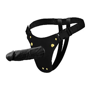 Cinta Strap-on Ativa Com Prótese Soulsex - Preto