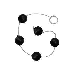 Bolinha Tailandesa P Em Acrílico Com Corda Em Silicone êxtase - Preto