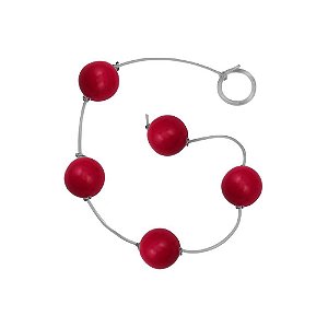 Bolinha Tailandesa P Em Acrílico Com Corda Em Silicone êxtase - Vermelho