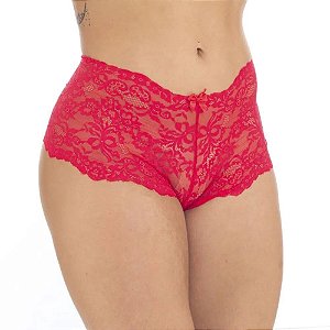 Calcinha Calesson Shortinho Em Renda Com Lacinho Patitex