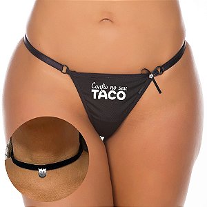 Kit Calcinha C/ Frases Picantes E Chocker Pimenta Sexy