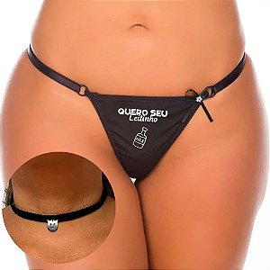 Kit Calcinha C/ Frases Picantes E Chocker Pimenta Sexy