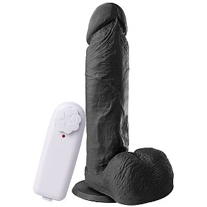 Pênis Com Vibrador E Ventosa 19 X 4,4 Cm Soulsex - Preto