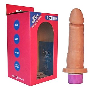 Pênis De Borracha Com Vibrador Recarregável 15,5x3,7cm Linha K-softline Kgel