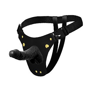 Cinta Strap-on Ativa Com Pênis De Borracha - Preto