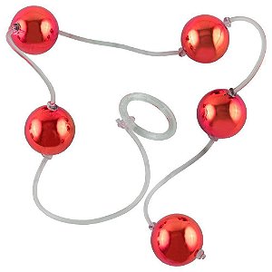 Bolinha Tailandesa Metalizada Grande êxtase  - Vermelho