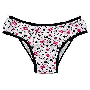Calcinha Cotton Estampada Com Cós Largo Plus Size Rexton