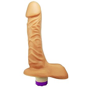 Prótese Fogo Da Paixão Com Vibro Interno 19x4,5cm Hot Flowers