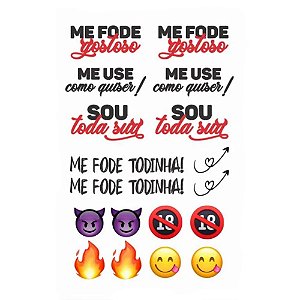 Sexy Tattoo Cartela De Tatuagem Temporária Me Fode Sedux