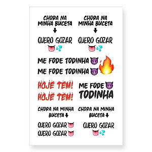 Sexy Tattoo Cartela De Tatuagem Temporária Quero Gozar Sedux