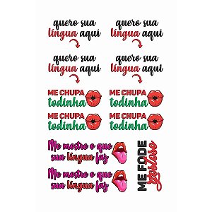 Sexy Tattoo Cartela De Tatuagem Temporária Me Chupa Todinha Sedux