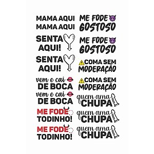 Sexy Tattoo Cartela De Tatuagem Temporária Mama Aqui Sedux