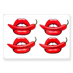 Sexy Tattoo Cartela De Tatuagem Temporária Boca Picante Sedux